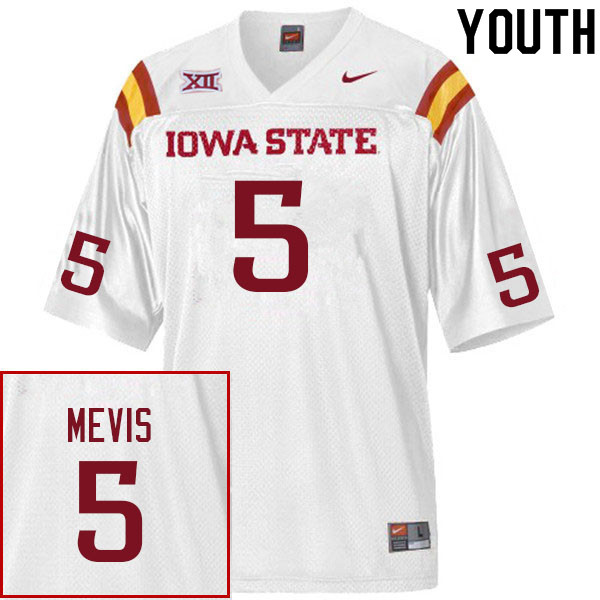 Iowa State Cyclones Youth #5 Andrew Mevis Nike NCAA Authentic White College Stitched Football Jersey GW42B67KJ